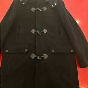 Men’s Cole hooded duffel coat in a size large